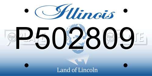 P502809 Illinois License Plate