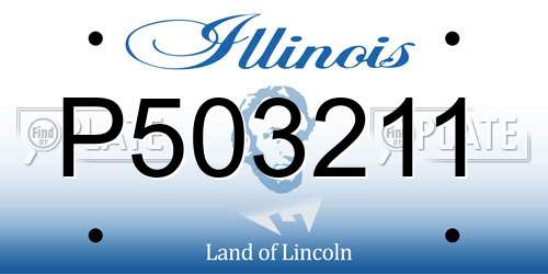 P503211 Illinois License Plate