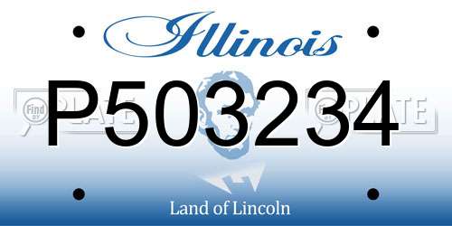 P503234 Illinois License Plate