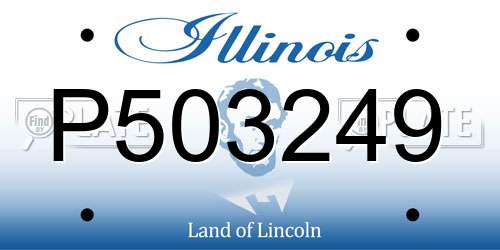 P503249 Illinois License Plate