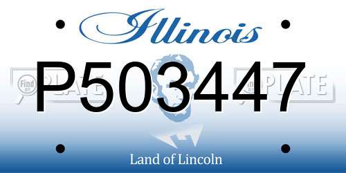 P503447 Illinois License Plate