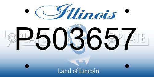 P503657 Illinois License Plate