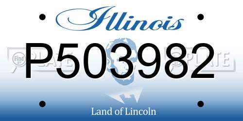 P503982 Illinois License Plate