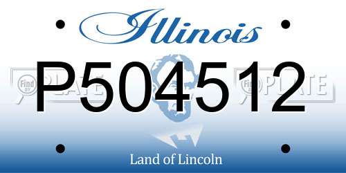P504512 Illinois License Plate