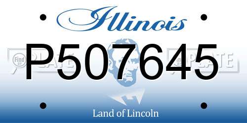 P507645 Illinois License Plate