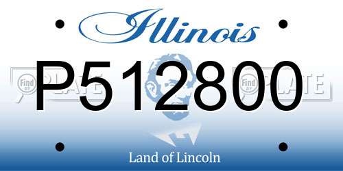 P512800 Illinois License Plate