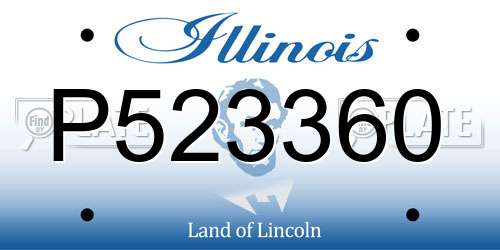 P523360 Illinois License Plate