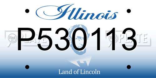 P530113 Illinois License Plate