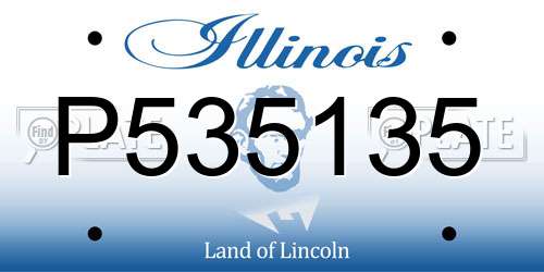 P535135 Illinois License Plate
