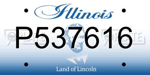 P537616 Illinois License Plate