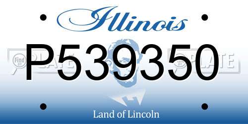 P539350 Illinois License Plate