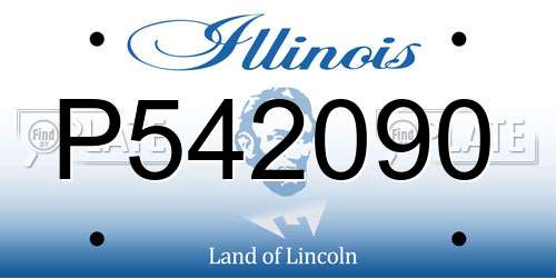 P542090 Illinois License Plate