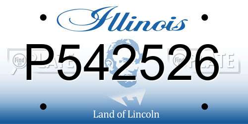 P542526 Illinois License Plate