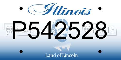 P542528 Illinois License Plate