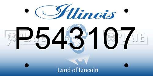 P543107 Illinois License Plate