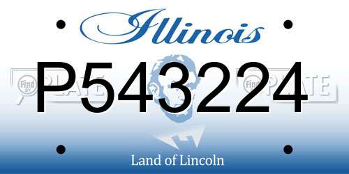 P543224 Illinois License Plate