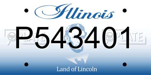 P543401 Illinois License Plate