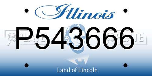 P543666 Illinois License Plate