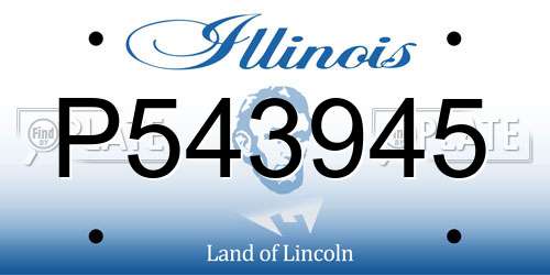 P543945 Illinois License Plate