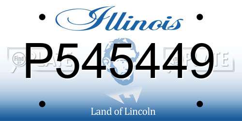 P545449 Illinois License Plate