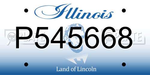 P545668 Illinois License Plate
