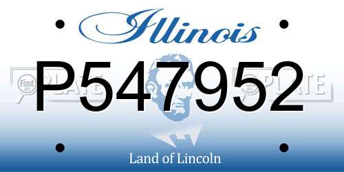 P547952 Illinois License Plate