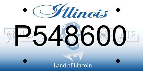 P548600 Illinois License Plate
