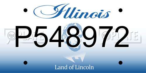 P548972 Illinois License Plate