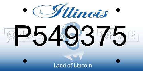 P549375 Illinois License Plate