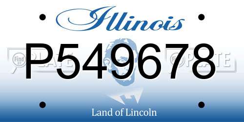 P549678 Illinois License Plate