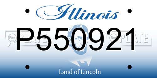 P550921 Illinois License Plate