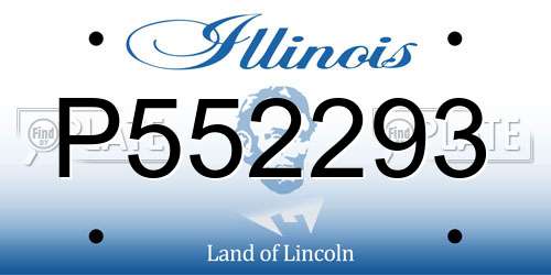 P552293 Illinois License Plate