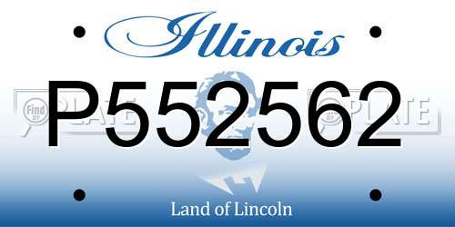 P552562 Illinois License Plate