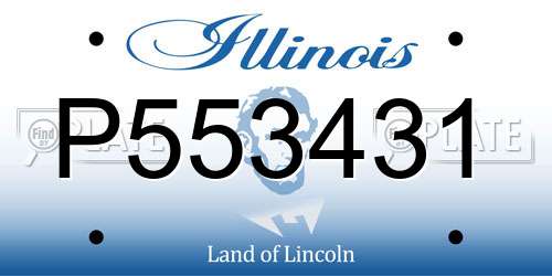 P553431 Illinois License Plate