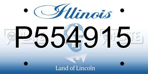 P554915 Illinois License Plate