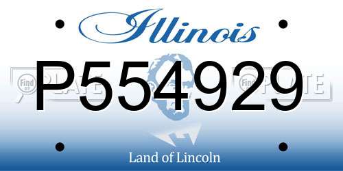 P554929 Illinois License Plate