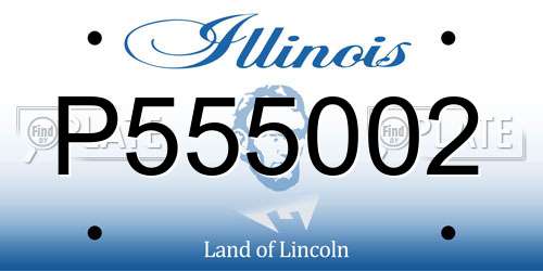 P555002 Illinois License Plate
