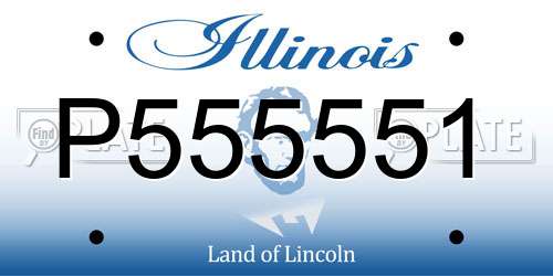 P555551 Illinois License Plate