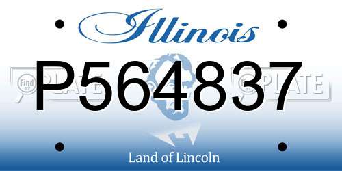 P564837 Illinois License Plate