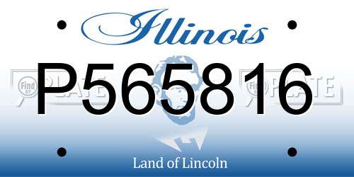 P565816 Illinois License Plate