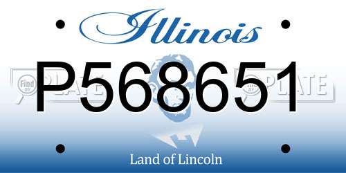 P568651 Illinois License Plate