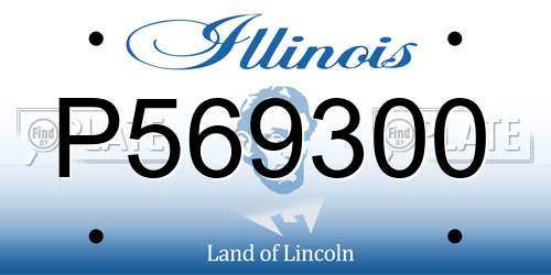 P569300 Illinois License Plate