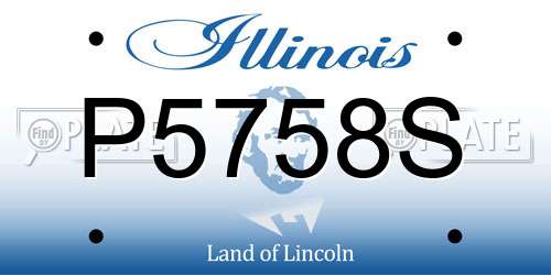P5758S Illinois License Plate