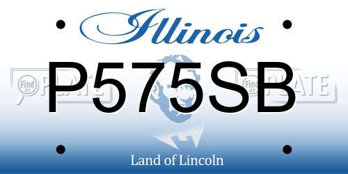 P575SB Illinois License Plate