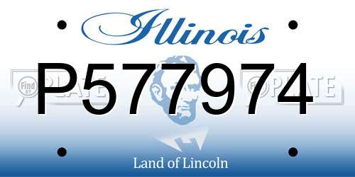 P577974 Illinois License Plate
