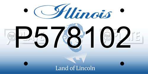 P578102 Illinois License Plate
