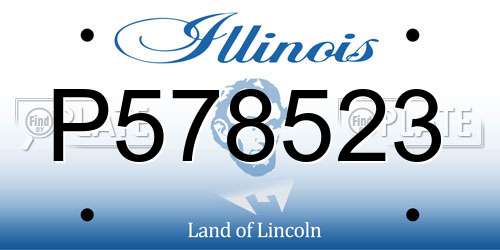 P578523 Illinois License Plate