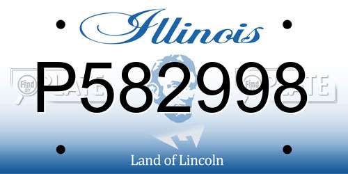 P582998 Illinois License Plate