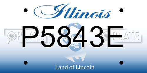 P5843E Illinois License Plate