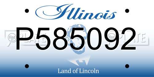 P585092 Illinois License Plate